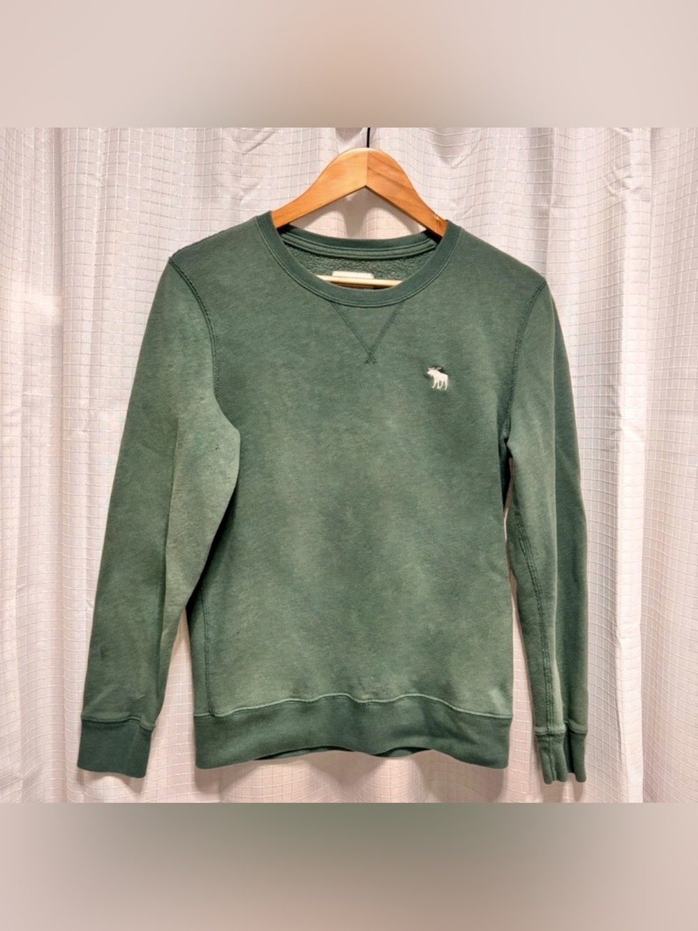 Abercrombie & Fitch Green Crewneck Sweatshirt Logo Pullover Womens XS